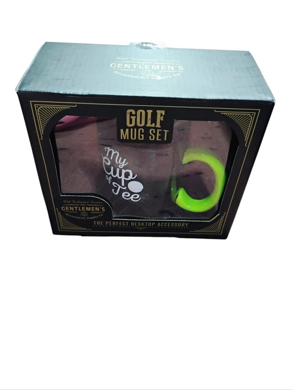 ❤️ Golf Mug Set - Black Mug with Green Handle